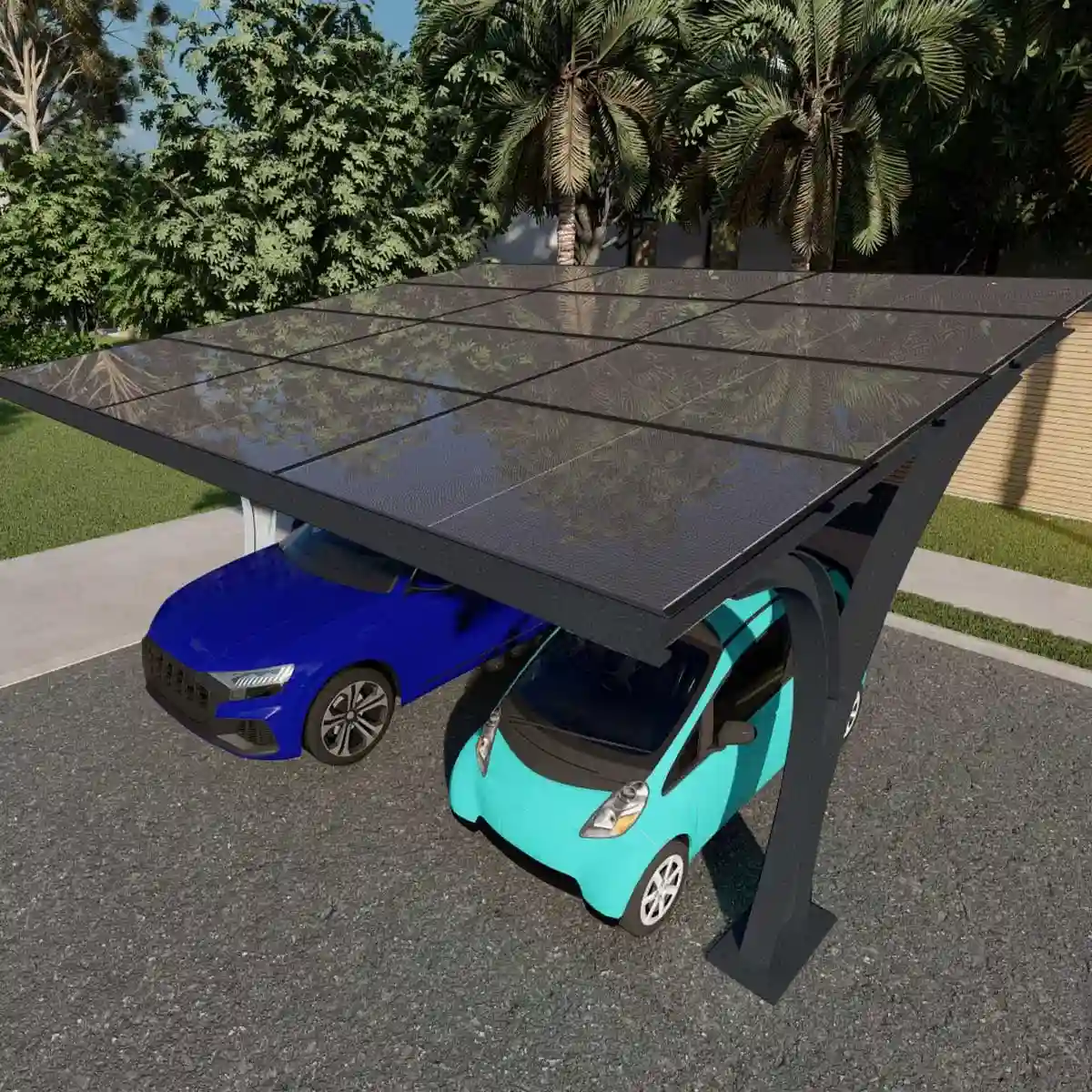 TommaTech 2 Araçlık Solar Otopark Paketi 590 Wp — CW Enerji Bursa bayisi Albayrak Elektronik